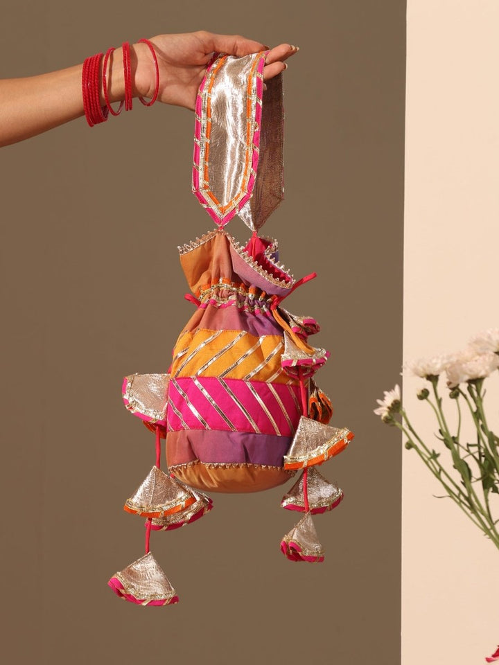 GUL RANGRITI MULTICOLOR ORGANZA LAPPA WORK LEHENGA WITH SOFT NET DUPATTA - Pomcha Jaipur