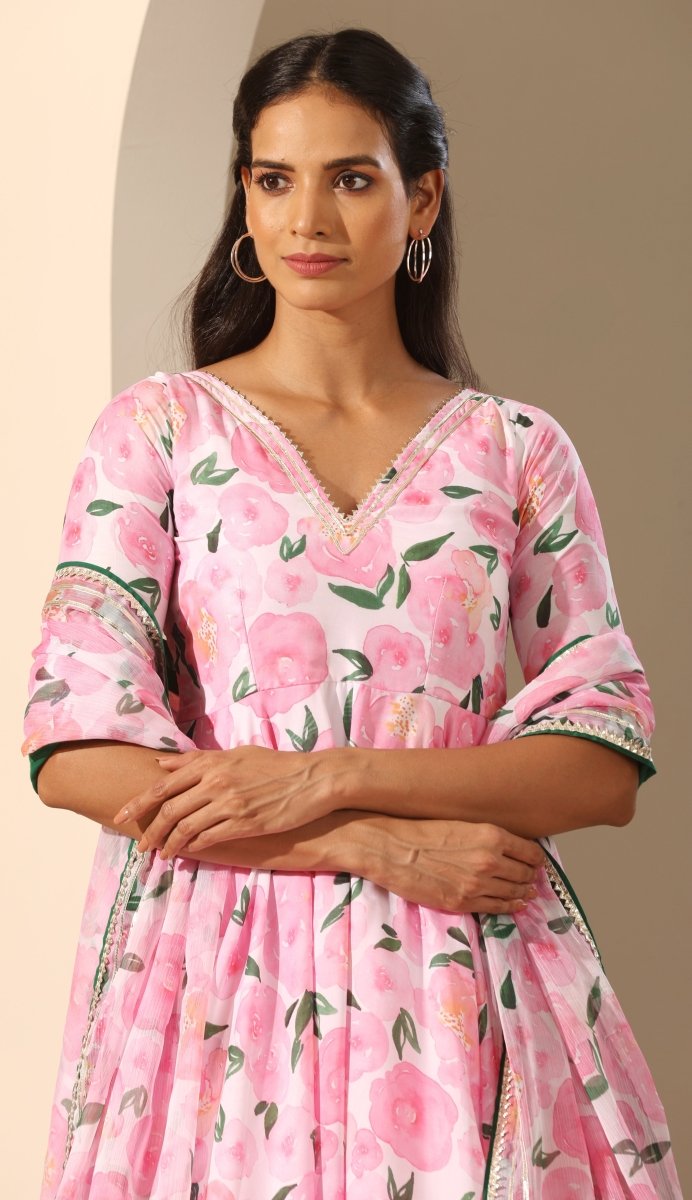 GUL ROZI ANARKALI SET - Pomcha Jaipur