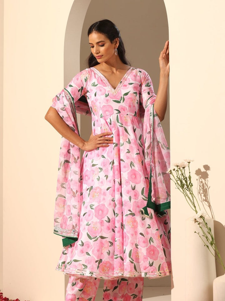 GUL ROZI ANARKALI SET - Pomcha Jaipur