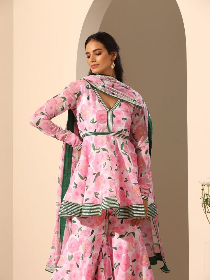 GUL ROZI SHARARA SET - Pomcha Jaipur