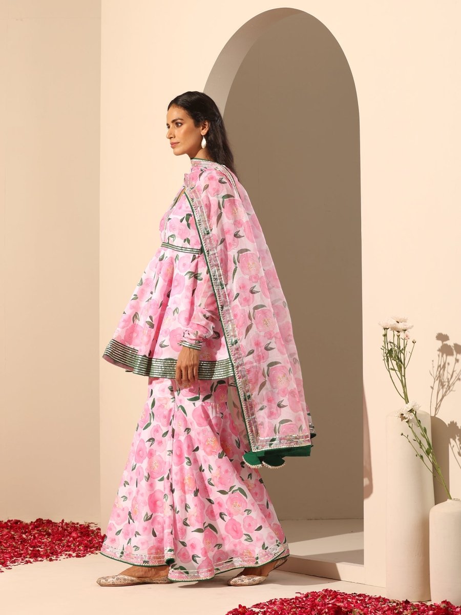 GUL ROZI SHARARA SET - Pomcha Jaipur