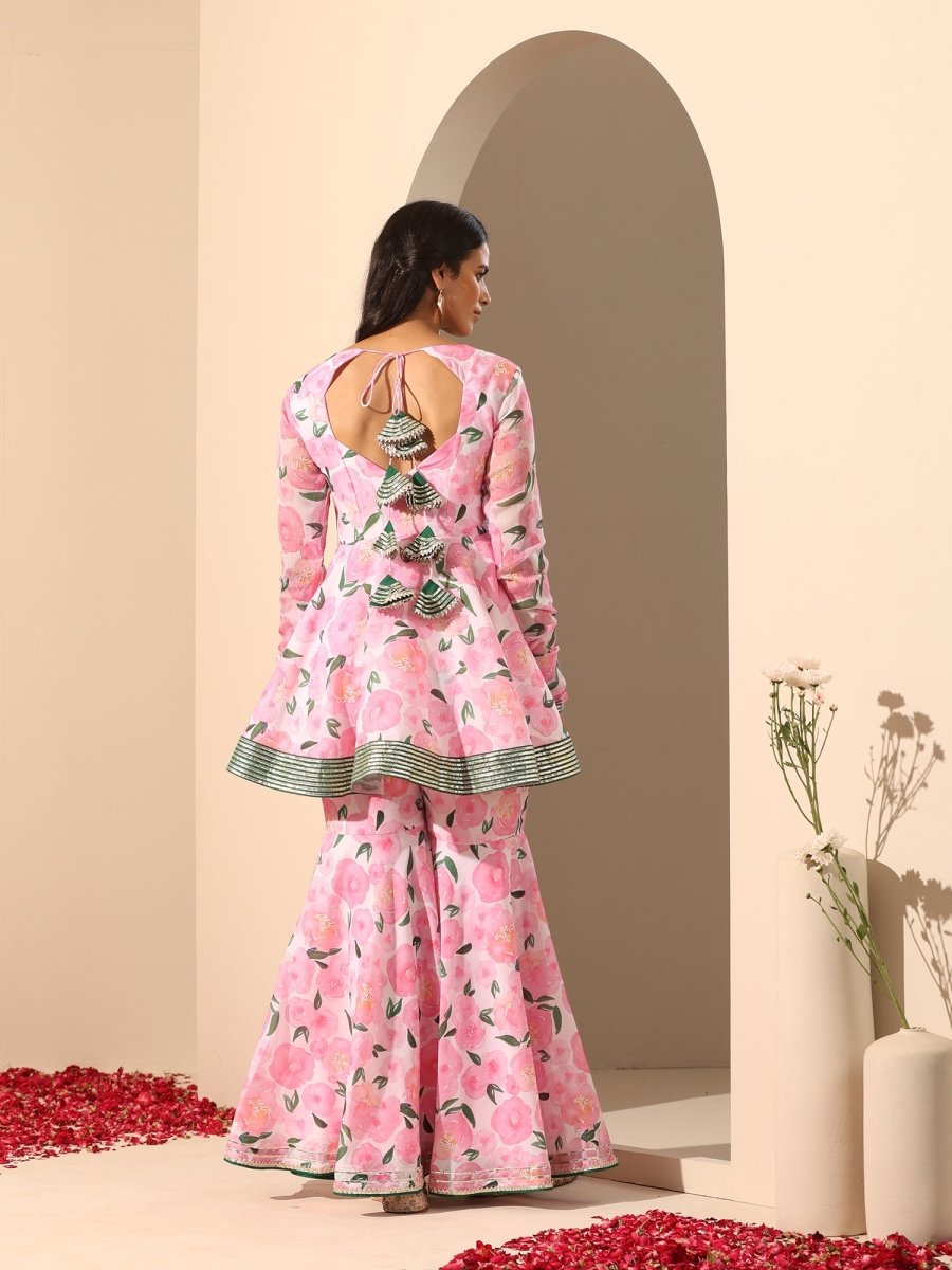 GUL ROZI SHARARA SET - Pomcha Jaipur