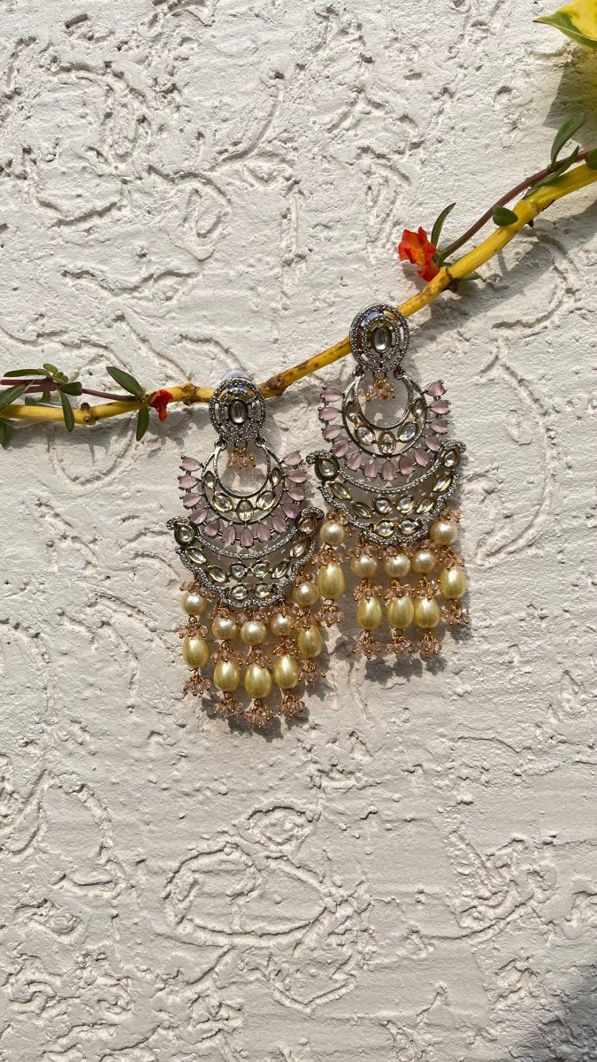 GULABI SILVER TONED PEARL EARRING - Pomcha Jaipur