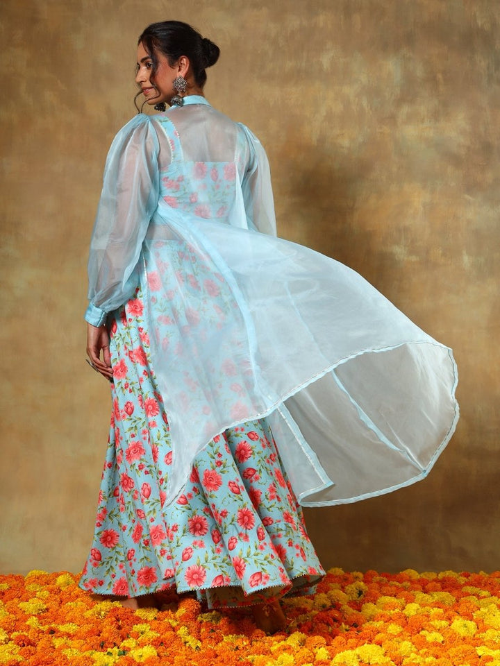 GUZARISH RED FLORAL LEHENGA SET WITH SHRUG - Pomcha Jaipur