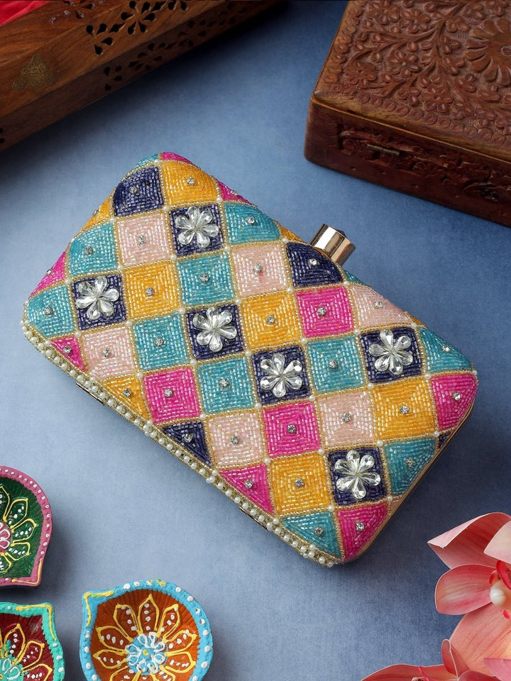 INAYA MULTICOLOR JUTTI CLUTCH COMBO - Pomcha Jaipur