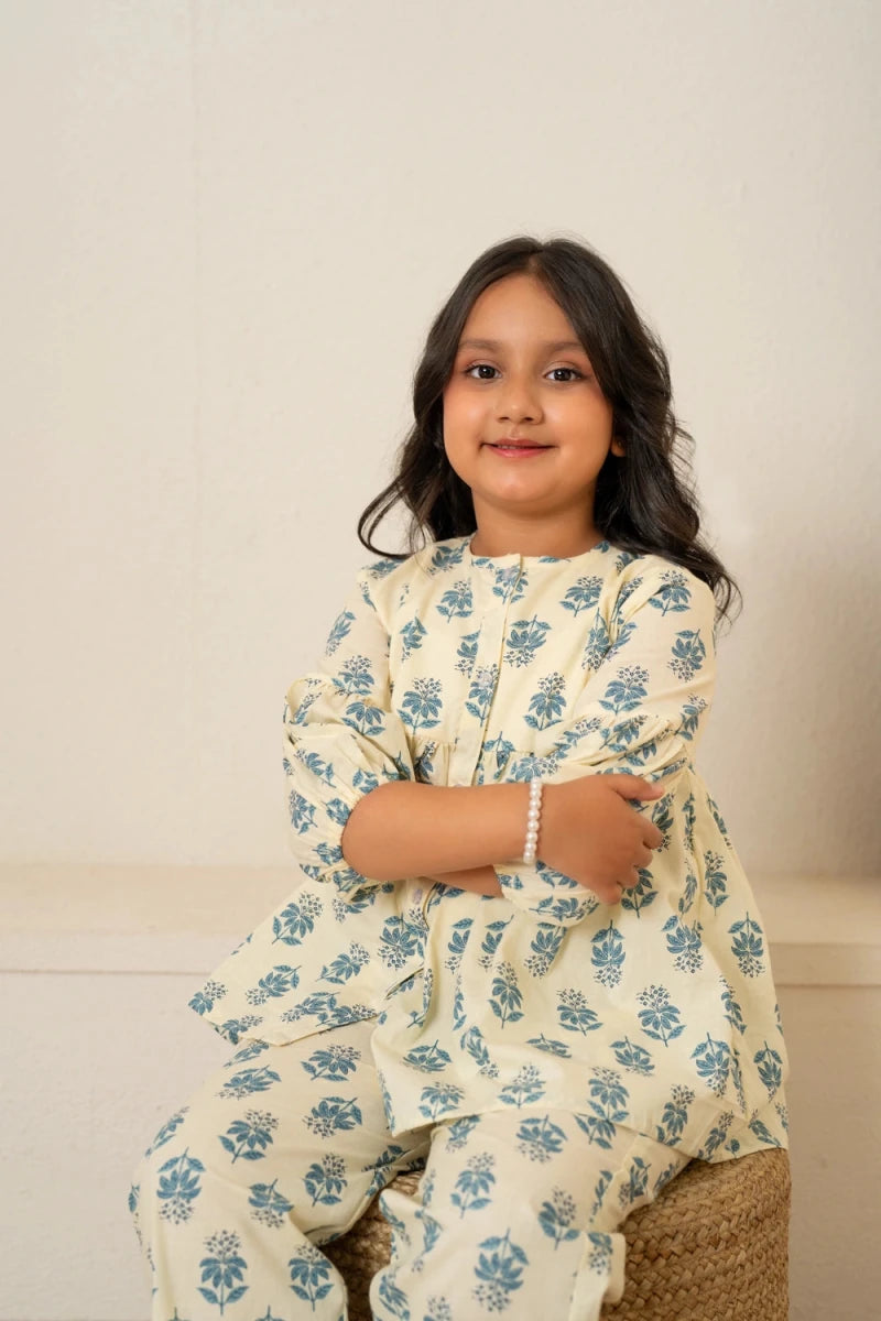 KHILKARI BLUEBELL COTTN HAND BLOCK PRINT CO-ORD SET - Pomcha Jaipur