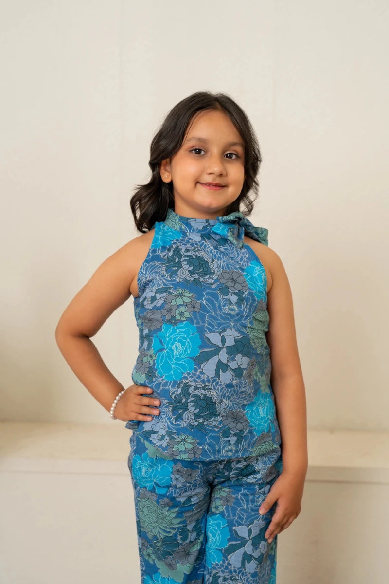 KHILKARI BLUEBERRY COTTON CO-ORD SET - Pomcha Jaipur