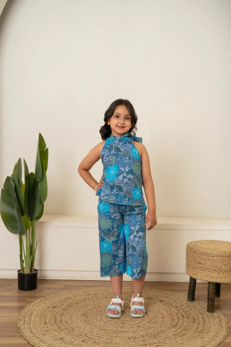 KHILKARI BLUEBERRY COTTON CO-ORD SET - Pomcha Jaipur