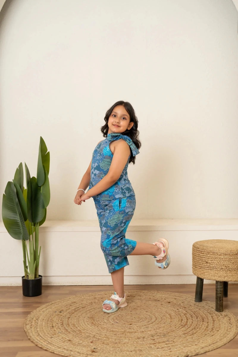 KHILKARI BLUEBERRY COTTON CO-ORD SET - Pomcha Jaipur