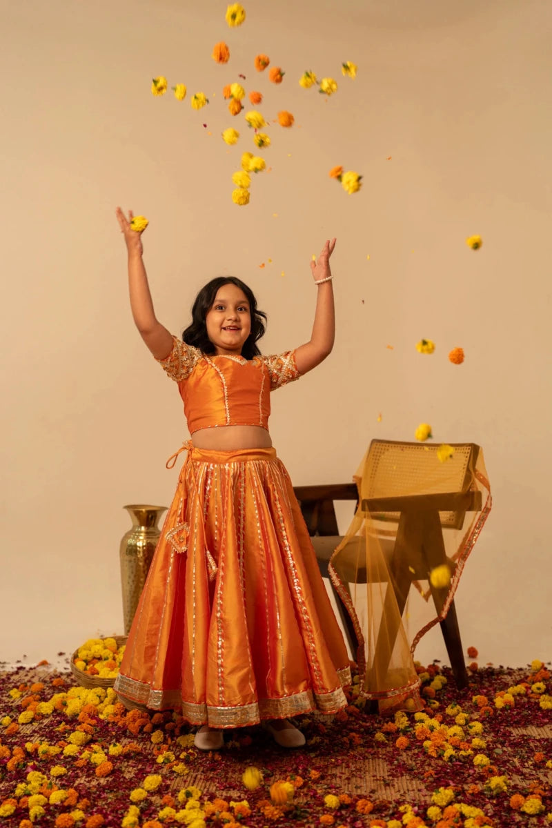 KHILKARI TANGY TAFFETA LEHENGA SET - Pomcha Jaipur