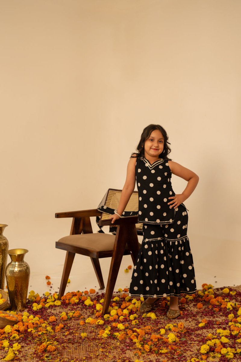 KHILKARI THE POLKA POP COTTON SHARARA SET - Pomcha Jaipur