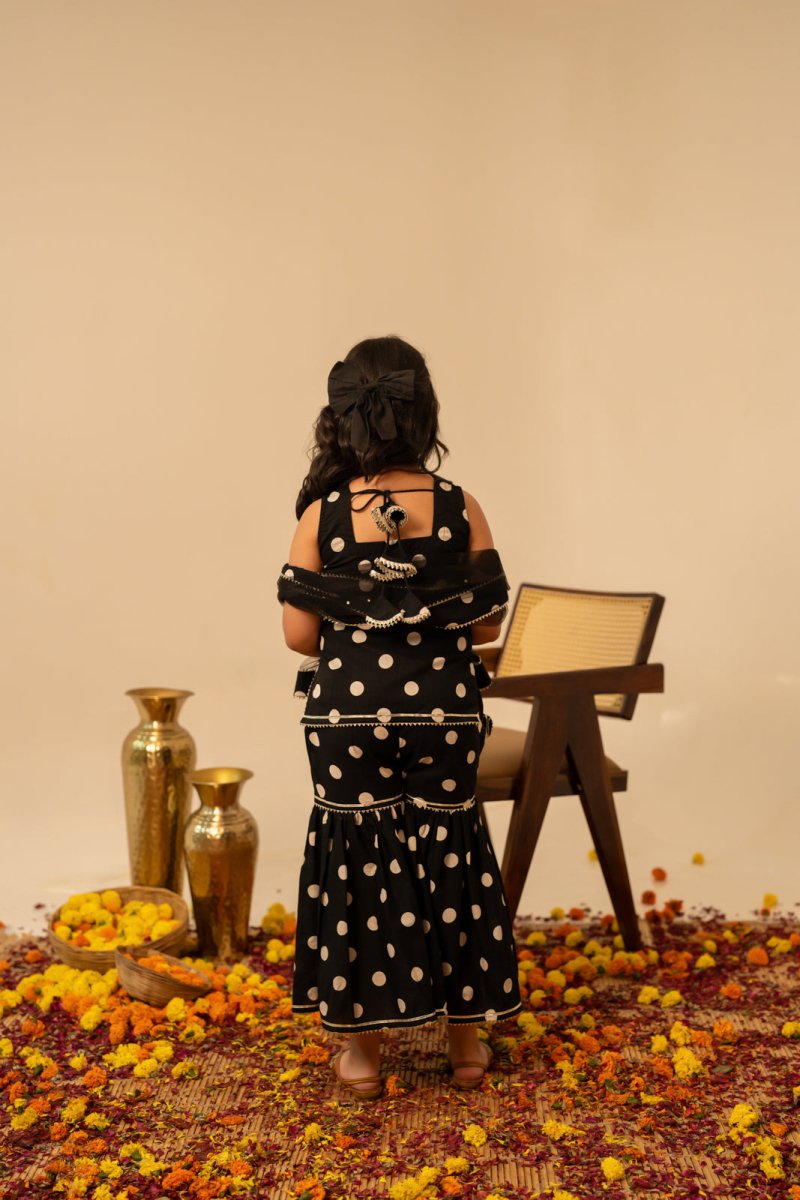 KHILKARI THE POLKA POP COTTON SHARARA SET - Pomcha Jaipur