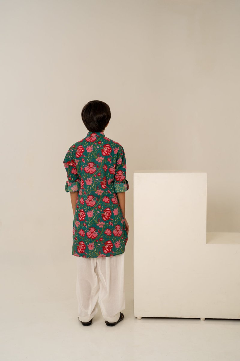 KHILKARI THE POP FLORAL COTTON KURTA SET - Pomcha Jaipur