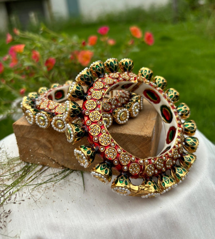 MURAT KUNDAN MEENA JADAU BANGLES - Pomcha Jaipur