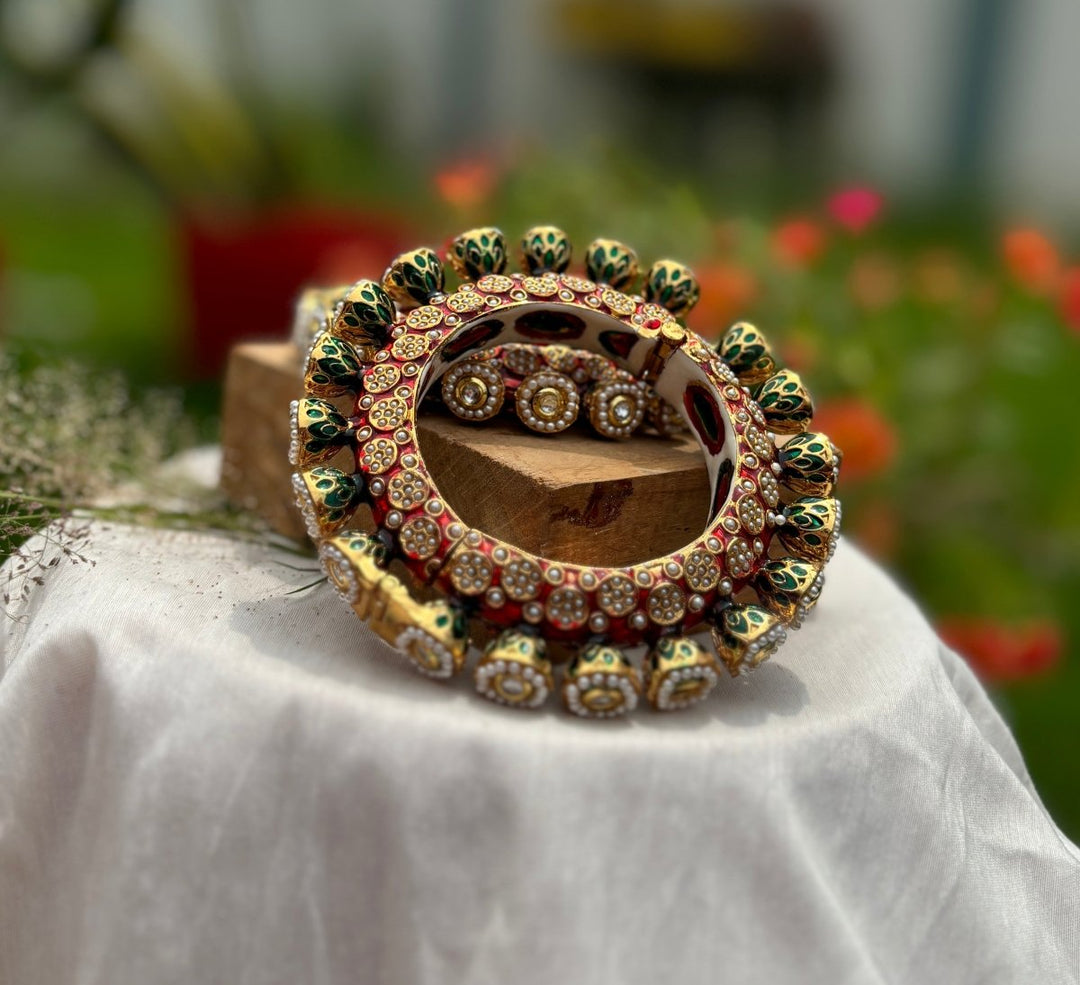 MURAT KUNDAN MEENA JADAU BANGLES - Pomcha Jaipur