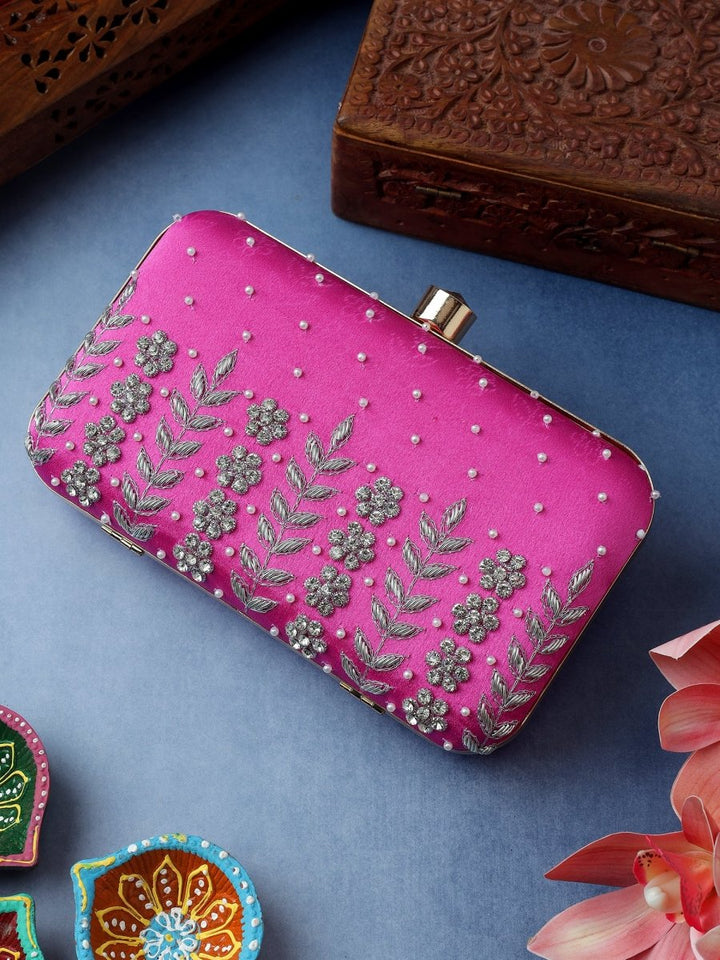 NOORI HOT PINK JUTTI CLUTCH COMBO - Pomcha Jaipur
