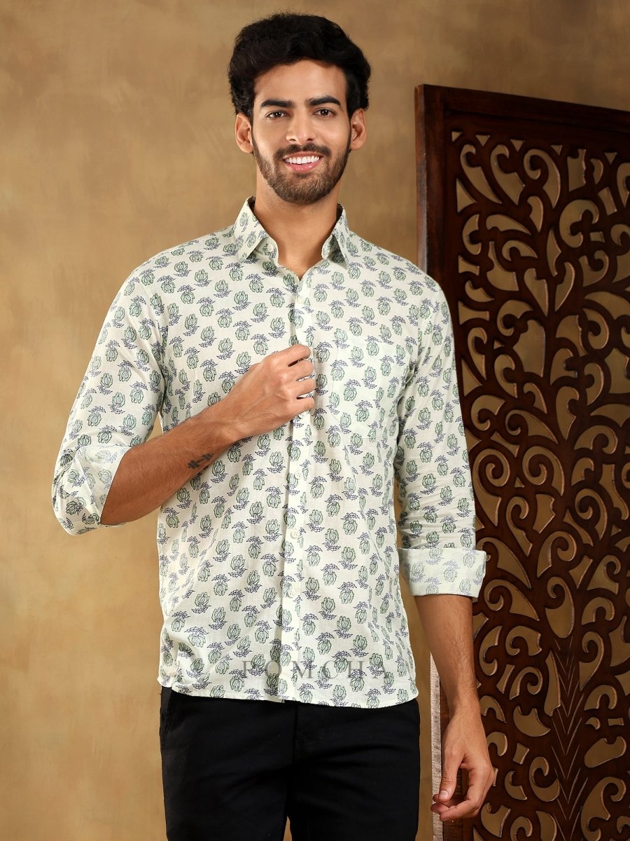 PARKSHIT COTTON HAND BLOCK SHIRT - Pomcha Jaipur