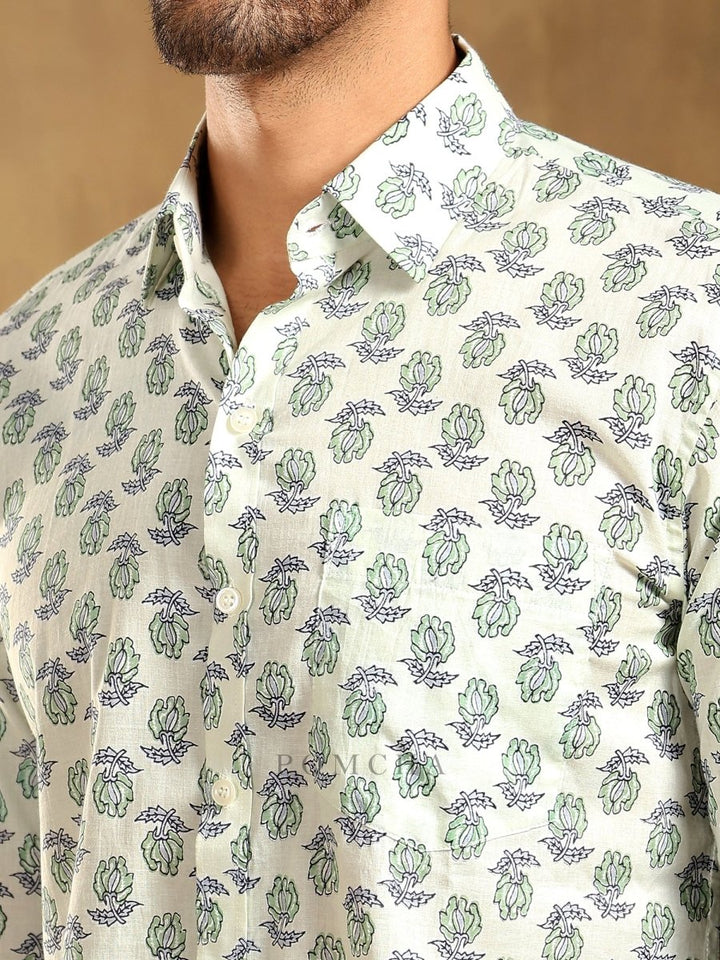 PARKSHIT COTTON HAND BLOCK SHIRT - Pomcha Jaipur