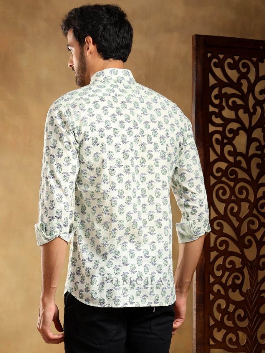 PARKSHIT COTTON HAND BLOCK SHIRT - Pomcha Jaipur