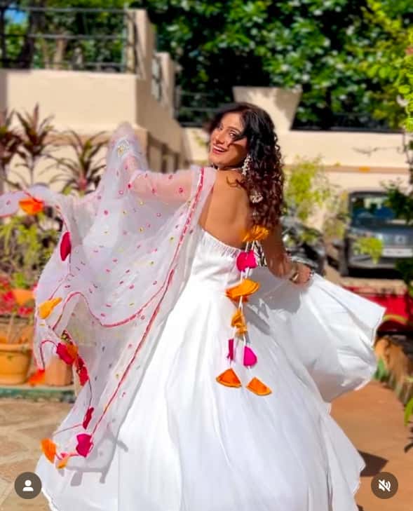 PURE COTTON ANARKALI SET WITH MIRROR WORK ORGANZA DUPATTA - Pomcha Jaipur