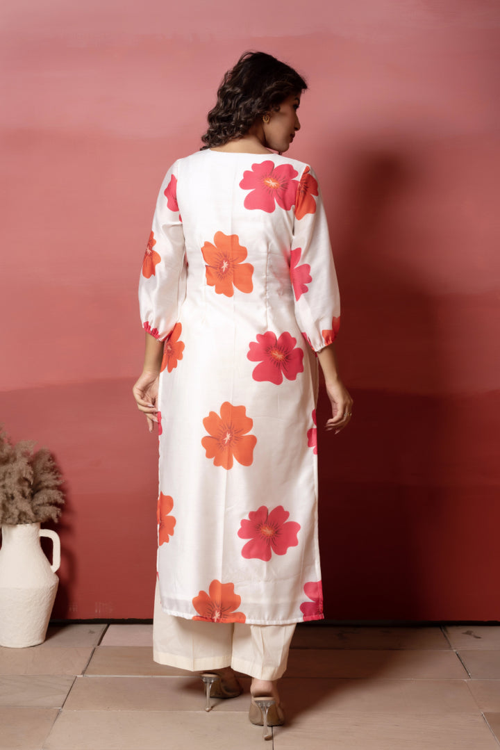 RANG MALHAAR OFF WHITE CARNATION ORGANZA CO - ORD SET - Pomcha Jaipur