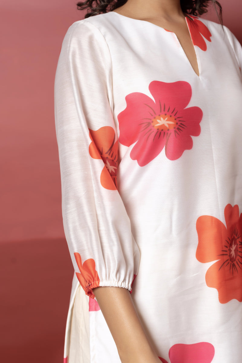 RANG MALHAAR OFF WHITE CARNATION ORGANZA CO - ORD SET - Pomcha Jaipur