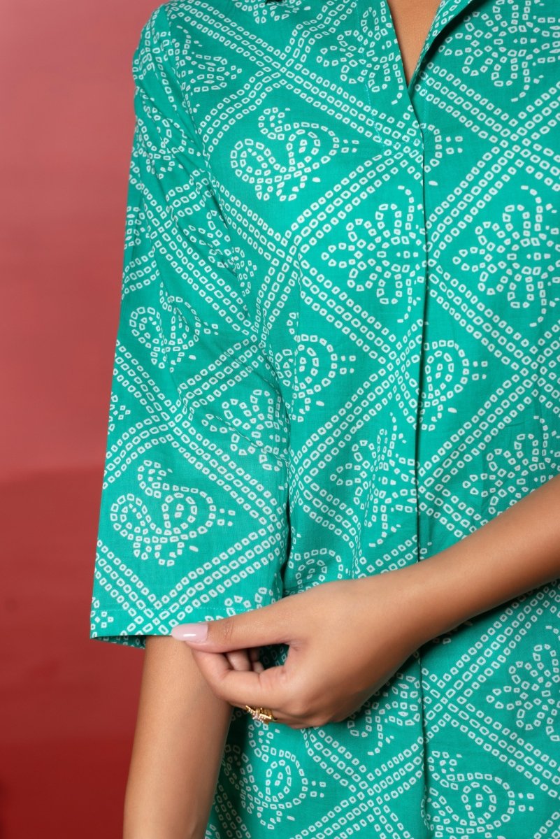 RANG MALHAAR TIFFNY BLUE BANDHEJ COTTON C0 - ORD SET - Pomcha Jaipur
