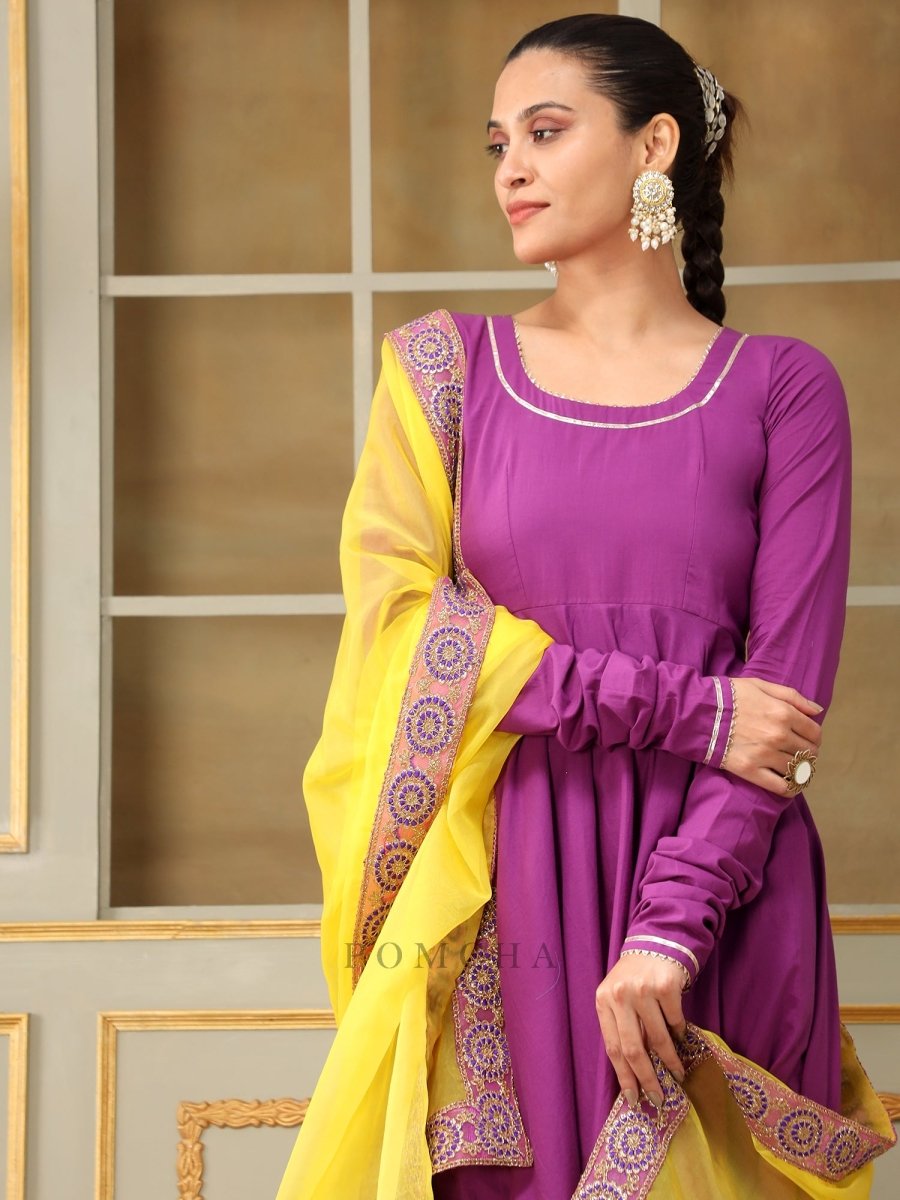 SAADGI BAGNI LACE ANARKALI SET - Pomcha Jaipur