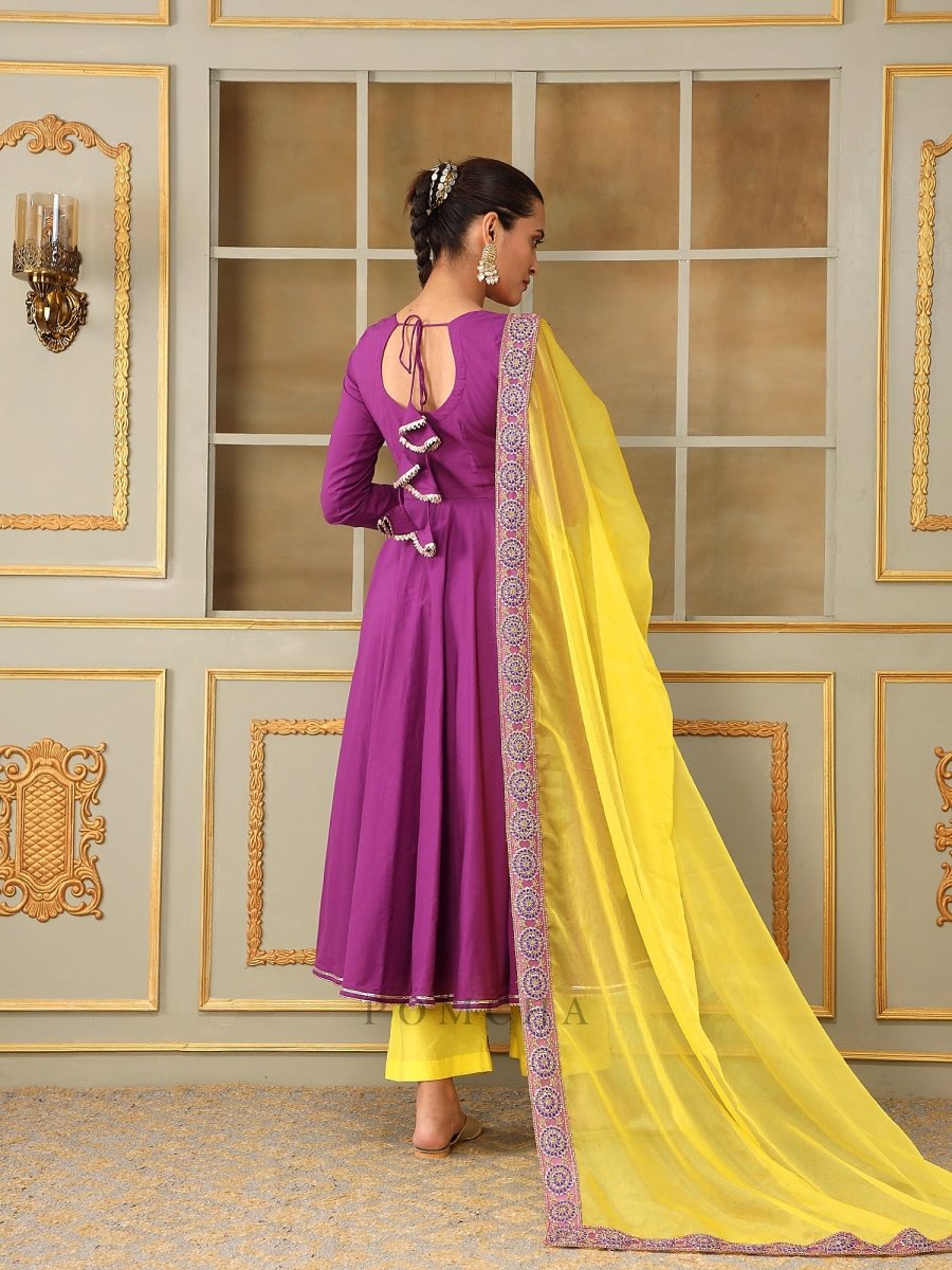 SAADGI BAGNI LACE ANARKALI SET - Pomcha Jaipur