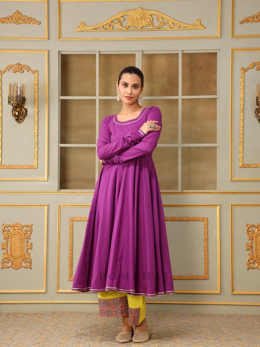 SAADGI BAGNI LACE ANARKALI SET - Pomcha Jaipur