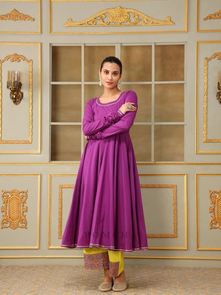 SAADGI BAGNI LACE ANARKALI SET - Pomcha Jaipur