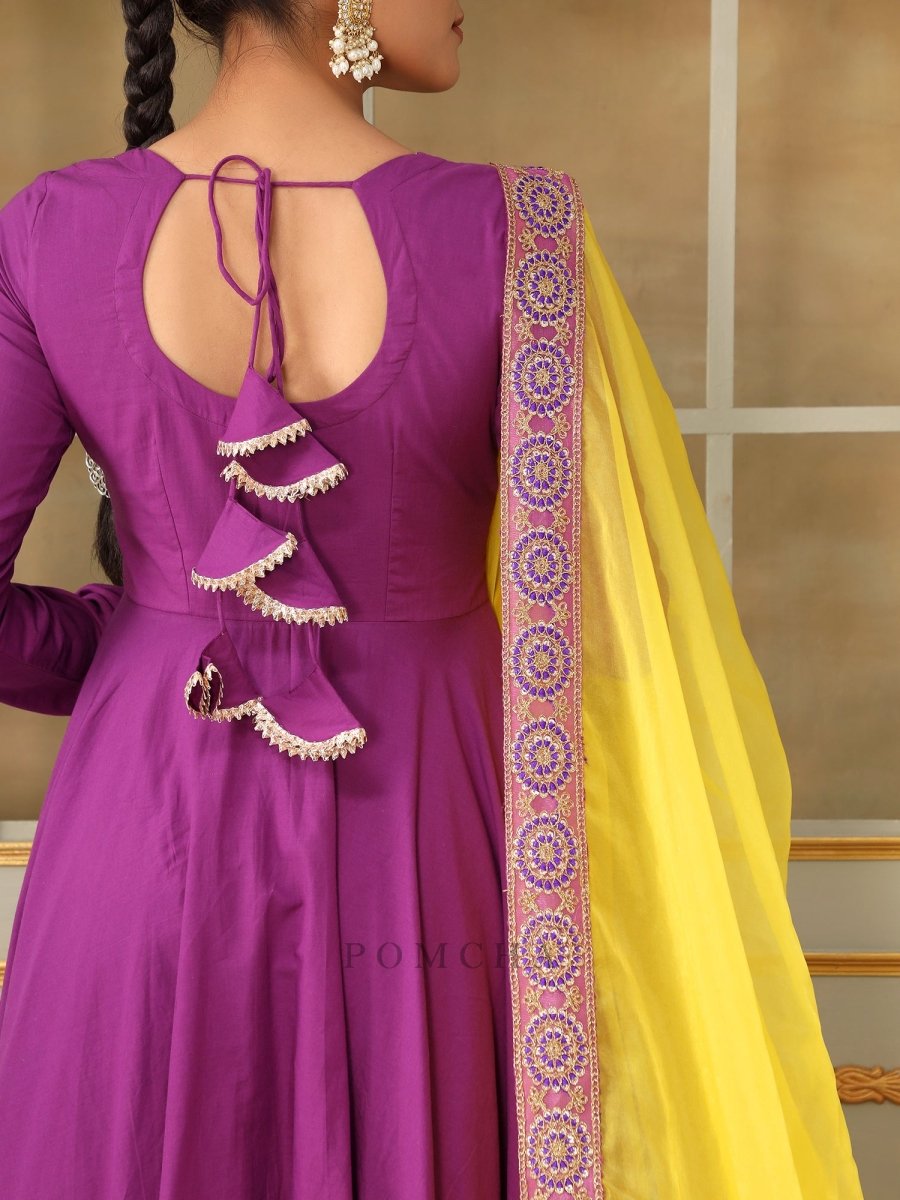 SAADGI BAGNI LACE ANARKALI SET - Pomcha Jaipur