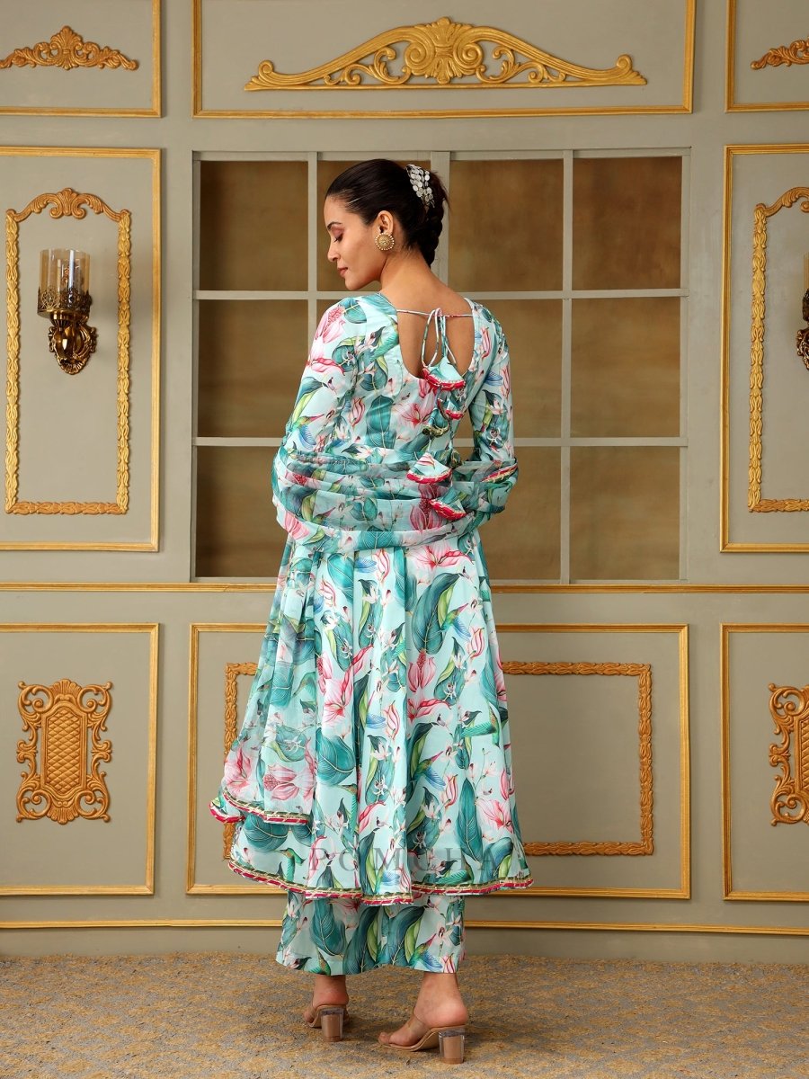 SAADGI PALM LEAF ANARKALI SET - Pomcha Jaipur