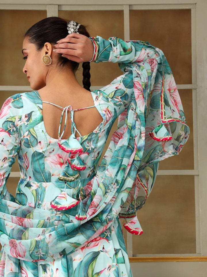 SAADGI PALM LEAF ANARKALI SET - Pomcha Jaipur