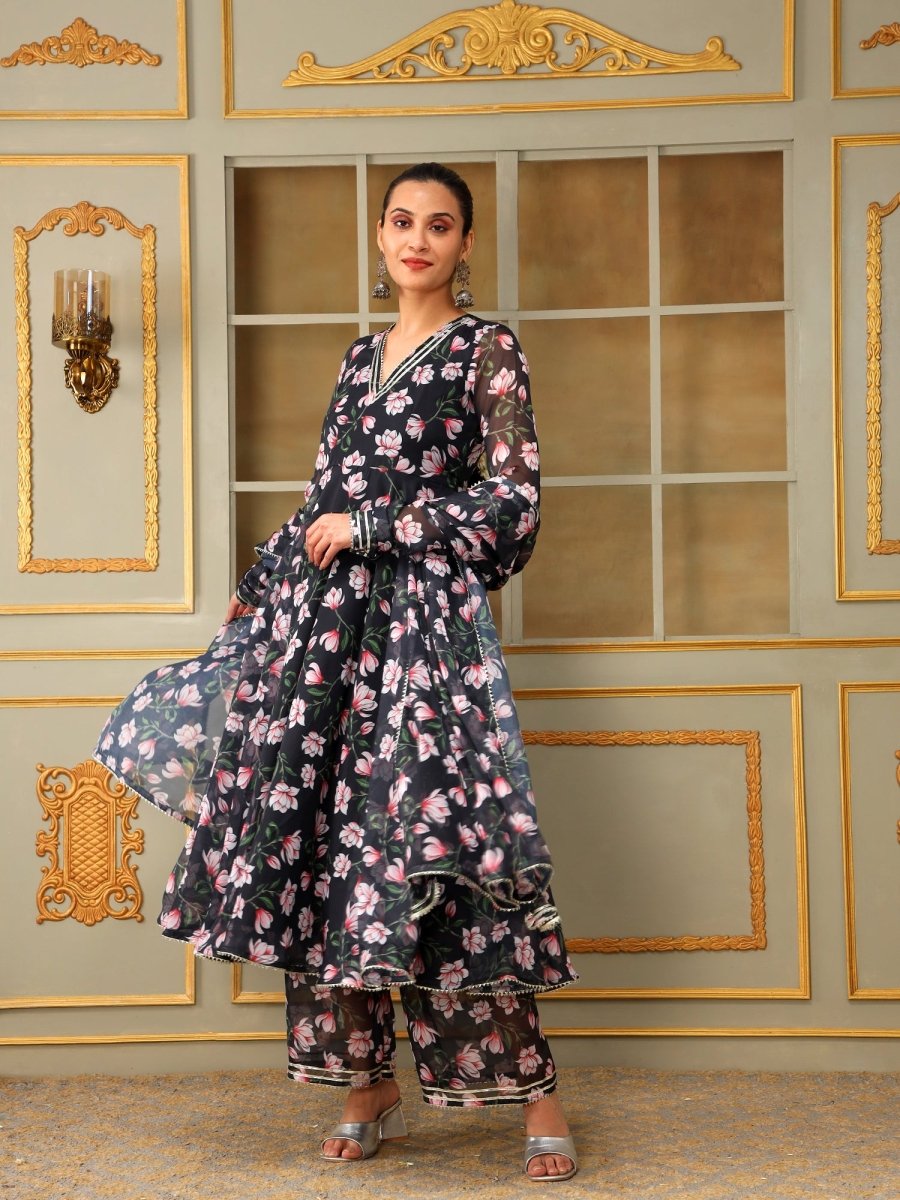 SAADGI PINK LOTUS ANARKALI SET - Pomcha Jaipur