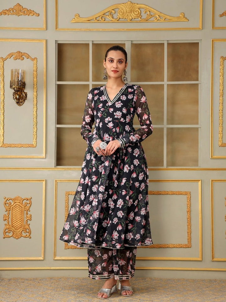 SAADGI PINK LOTUS ANARKALI SET - Pomcha Jaipur