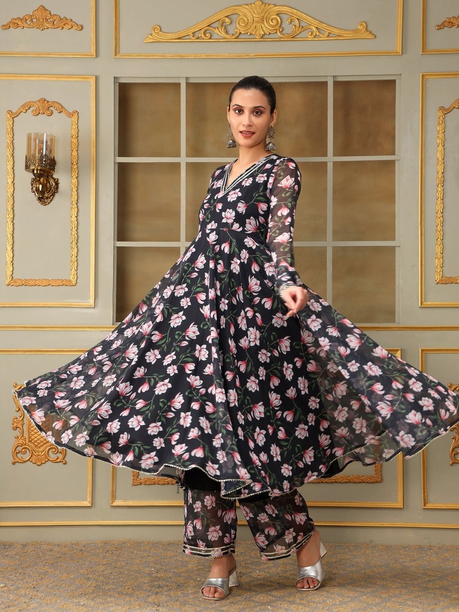 SAADGI PINK LOTUS ANARKALI SET - Pomcha Jaipur