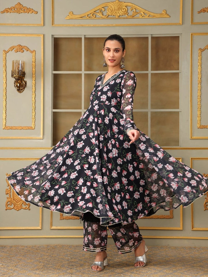 SAADGI PINK LOTUS ANARKALI SET - Pomcha Jaipur