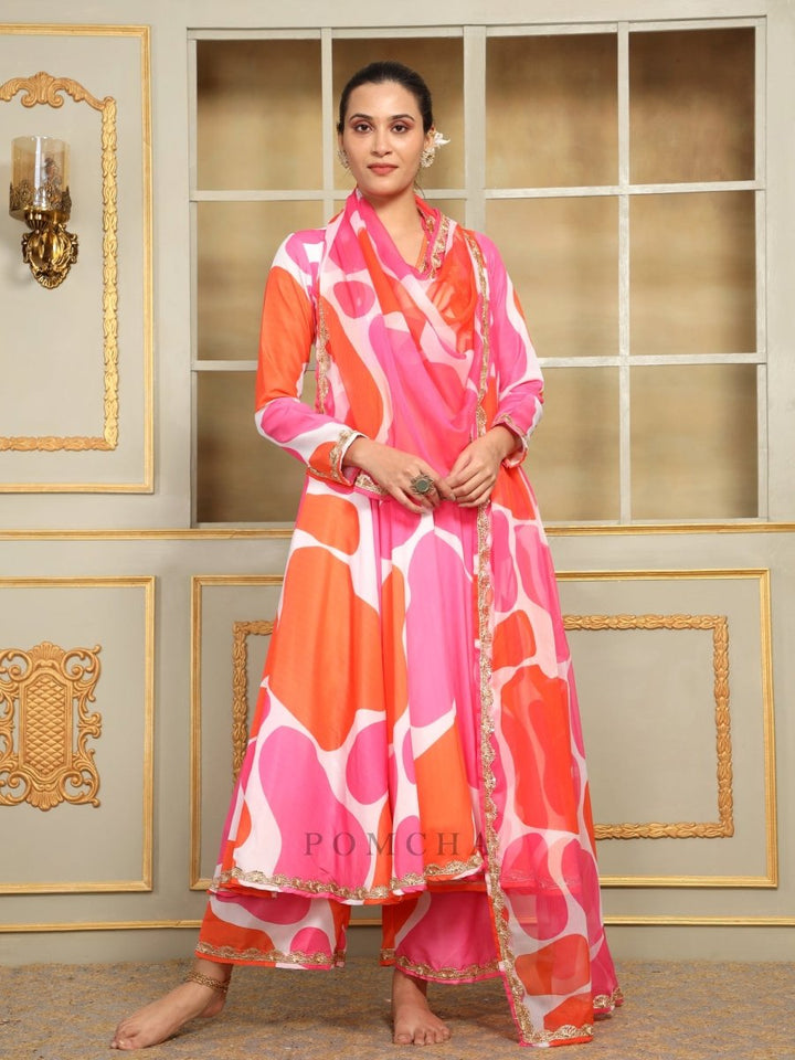 SAADGI RANGEEN ANARKALI SET - Pomcha Jaipur