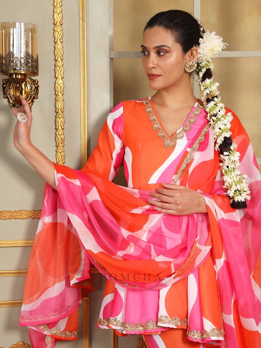 SAADGI RANGEEN SHARARA SET - Pomcha Jaipur