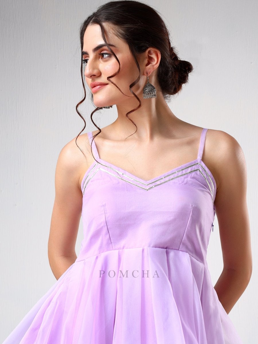 SADABHAR LILAC ORGANZA COORD SET - Pomcha Jaipur