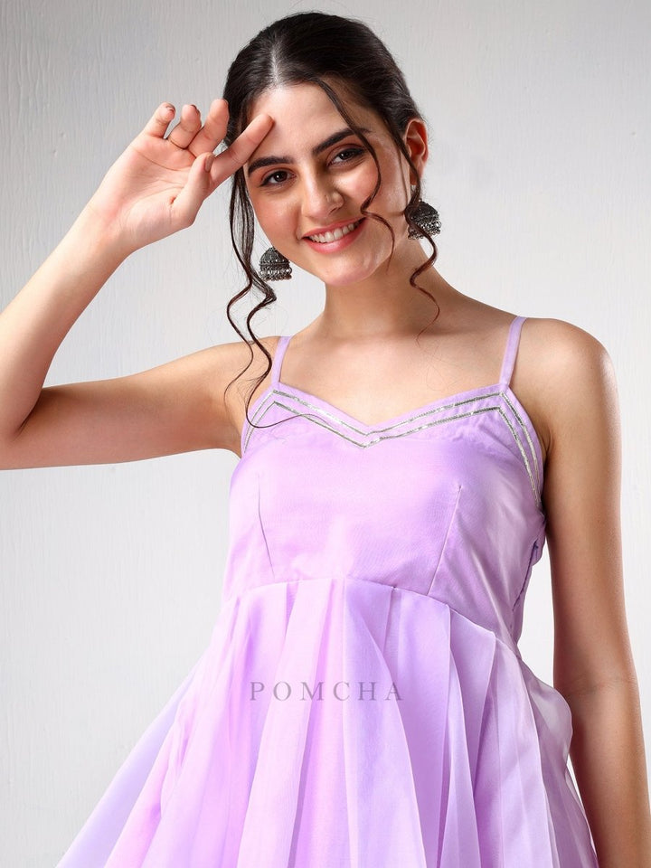 SADABHAR LILAC ORGANZA COORD SET - Pomcha Jaipur