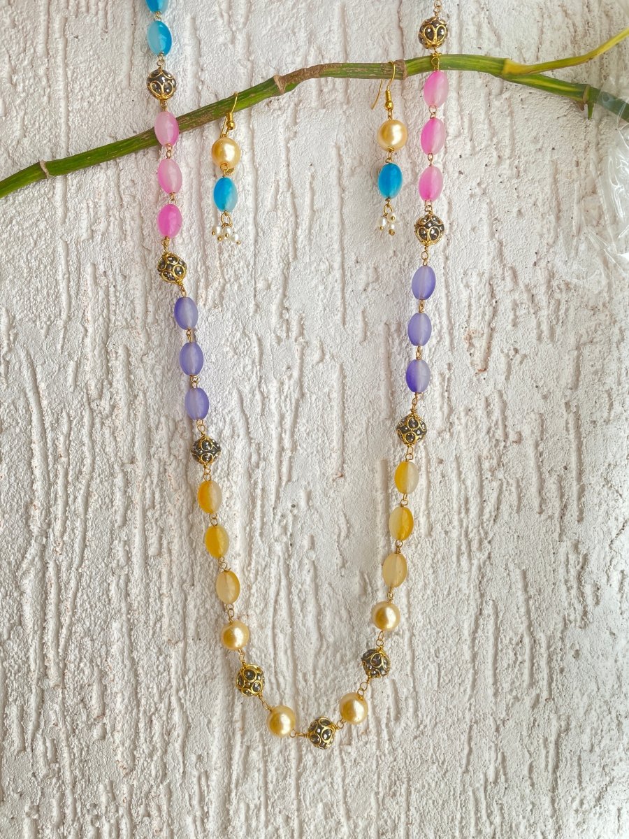 SATRANGI JAMINI NECKLACE & EARRING SET - Pomcha Jaipur