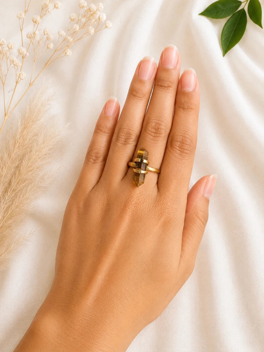 STONE AMBER RING - Pomcha Jaipur