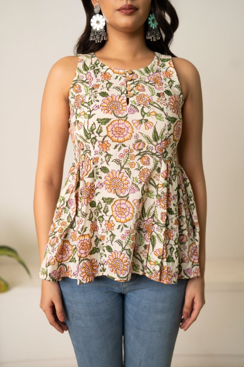 SUKOON APRICOT BLOOM TUNIC - Pomcha Jaipur