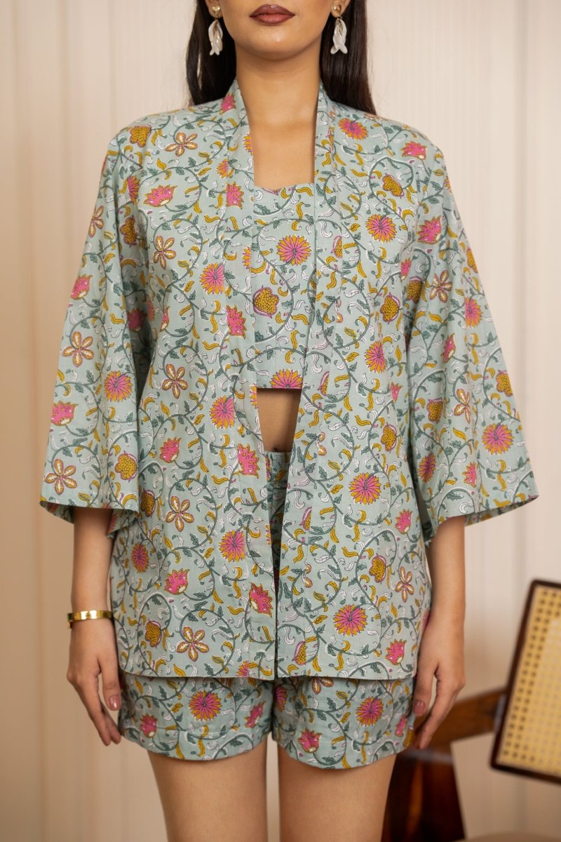 SUKOON FLORAL MIST COTTON CO-ORD SETS - Pomcha Jaipur
