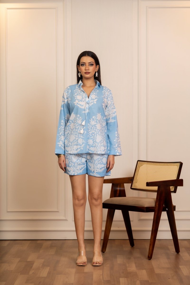 SUKOON SKY BLOOMS COTTON CO-ORD SETS - Pomcha Jaipur