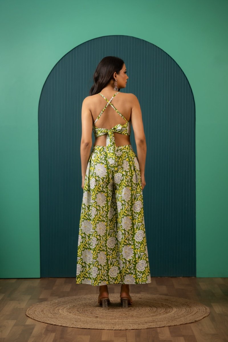 SUKOON TROPICAL GREEN COTTON CO-ORD SETS - Pomcha Jaipur