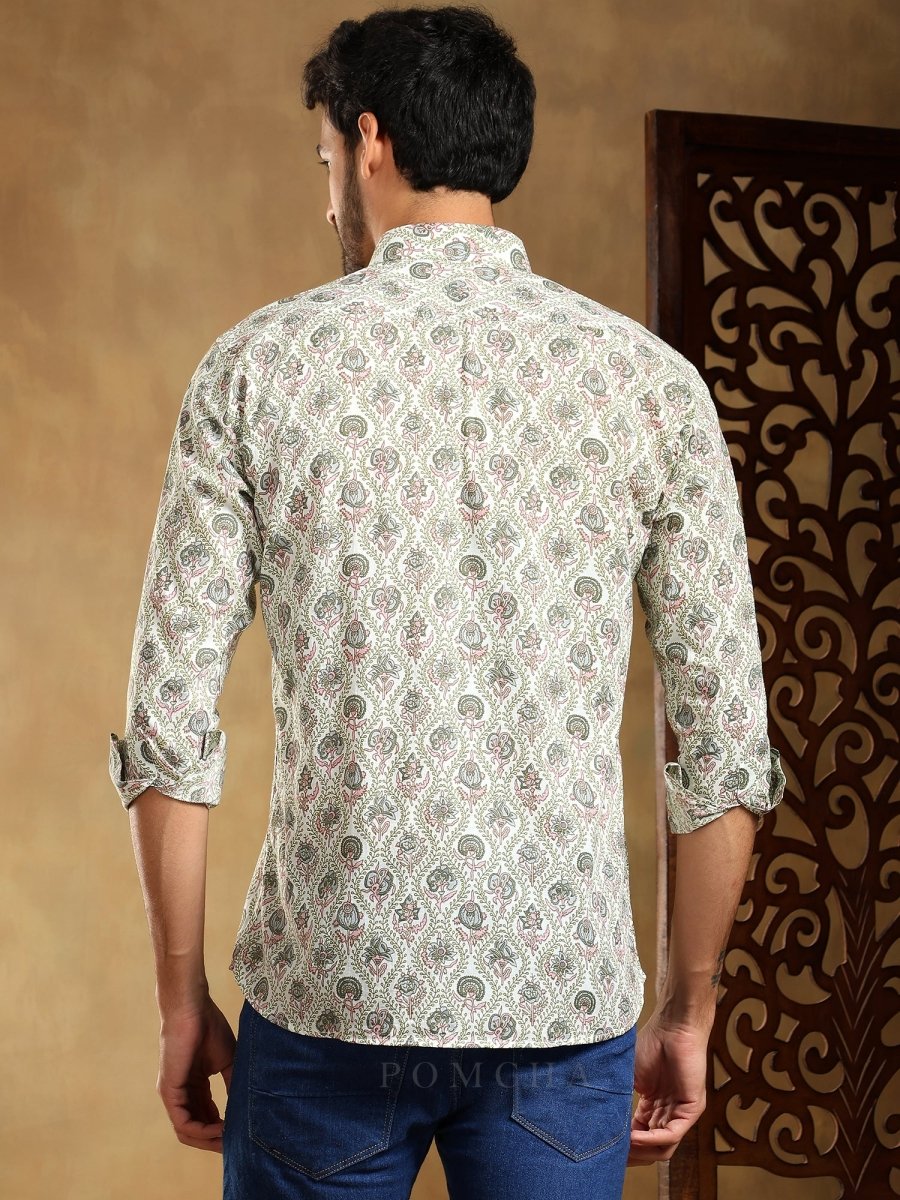 SUNHERA COTTON HAND BLOCK SHIRT - Pomcha Jaipur