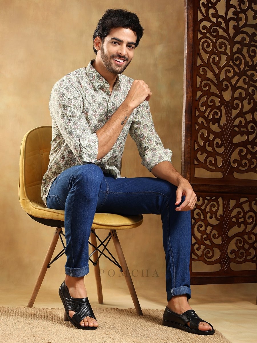 SUNHERA COTTON HAND BLOCK SHIRT - Pomcha Jaipur